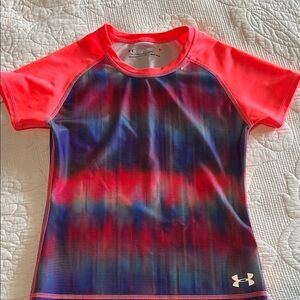 Under Armour Neon Red and Blue Performance Tee